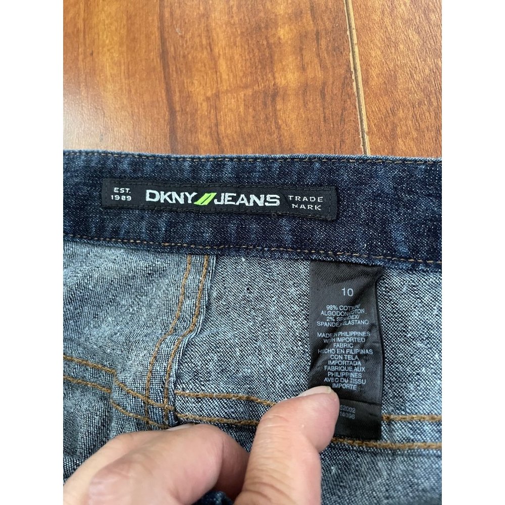 DKNY JEANS Womens Wide Leg Blue High Rise Jeans Dark Wash size 10 - Picture 11 of 12